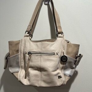 The Sak Cream and Silver Shoulder Bag
